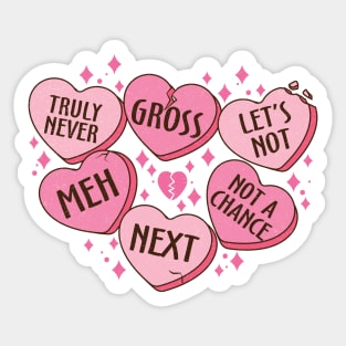 Anti Valentine Conversation Hearts Sticker